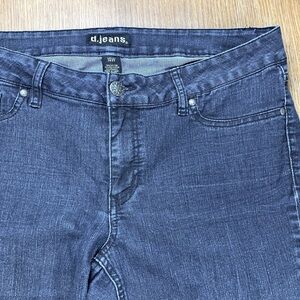D. Jeans Womens 14W Medium Dark Wash Tapered Jeans Recycled Denim Stretchy Basic
